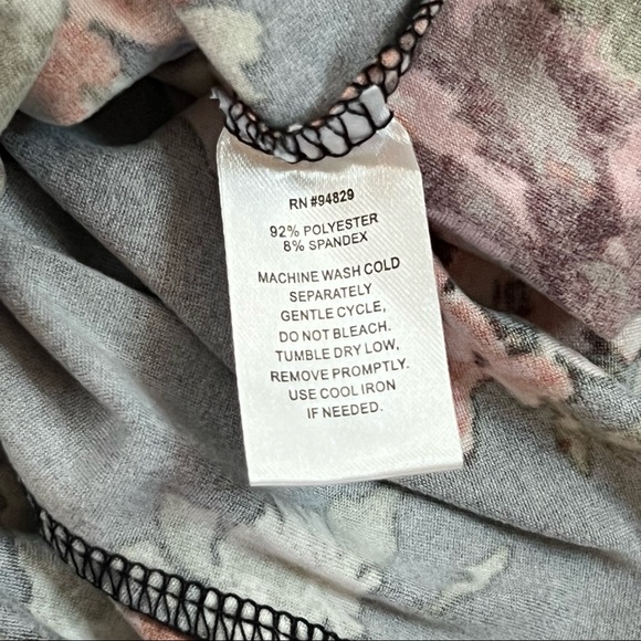 Derek Heart Sz Small Black Floral Long Sleeve Ruched Fitted Bodycon Dress. - Picture 9 of 10